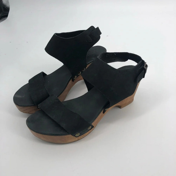 Cordani. Size 41 Zowie wooden leather sandal platform Anthropologie - Picture 1 of 8